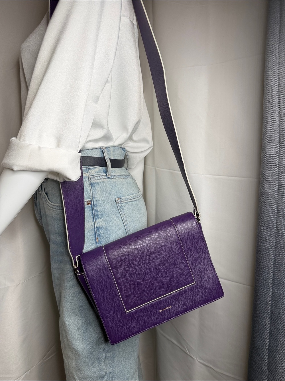 Purple Leather Crossbody Bag - Unbranded Designer Style